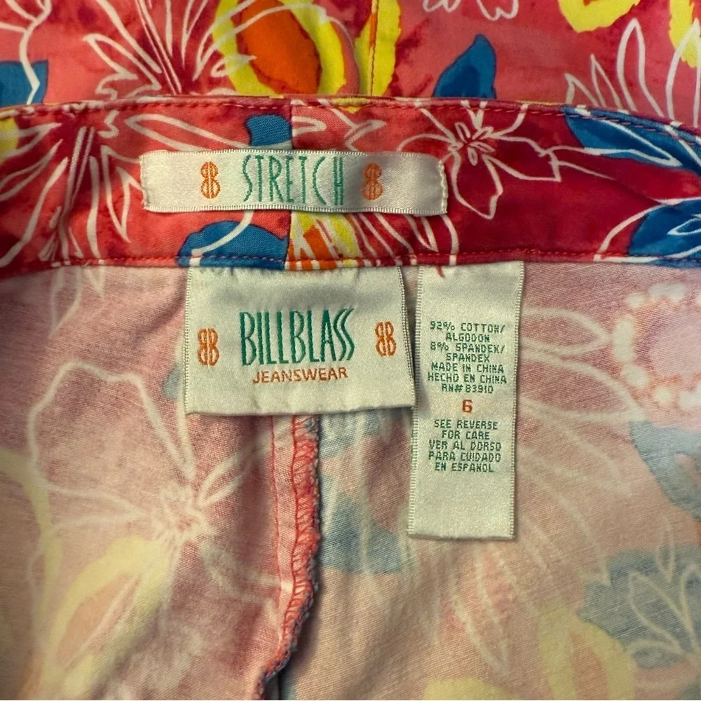 Like New Vintage Bill Blass Tropical Floral Print Stretch Skort